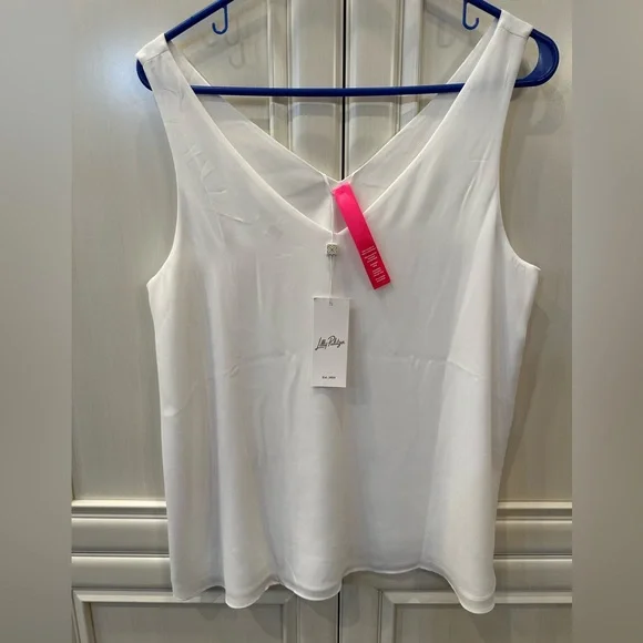 NWT Lilly Pulitzer Women's Florin Reversible Top - Resort White, size medium - Picture 6 of 6
